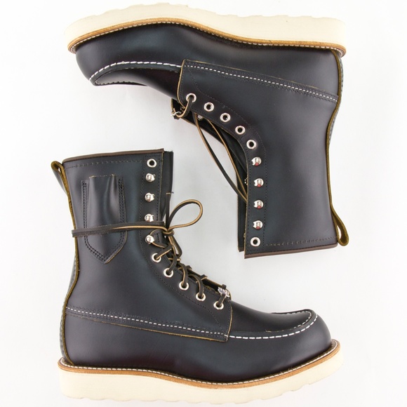 Red Wing Billy Boot 8" Moc Toe Black Klondike - Picture 6 of 8